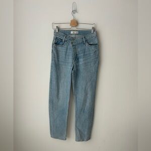 Abercrombie and fitch The dad high rise cross cross light wash